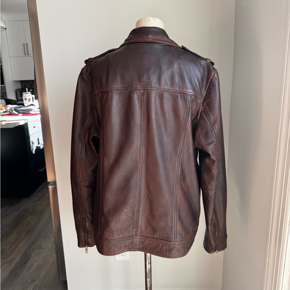 Women’s Orvis Rich Brown Leather Jacket Size L (12-14) - Picture 3 of 12